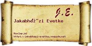 Jakabházi Evetke névjegykártya